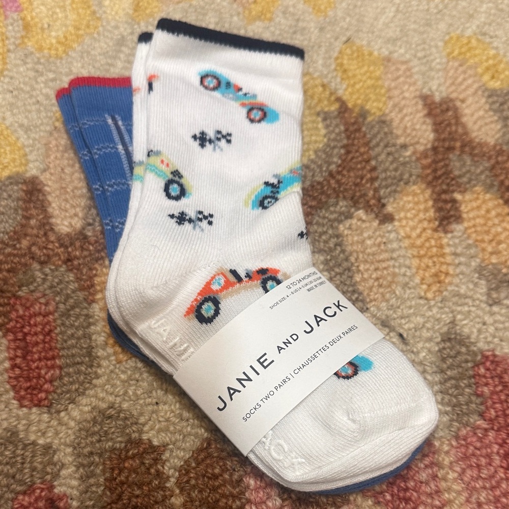 HP 🎉 NWT Janie and Jack Sweat Set & Socks - Picture 7 of 8